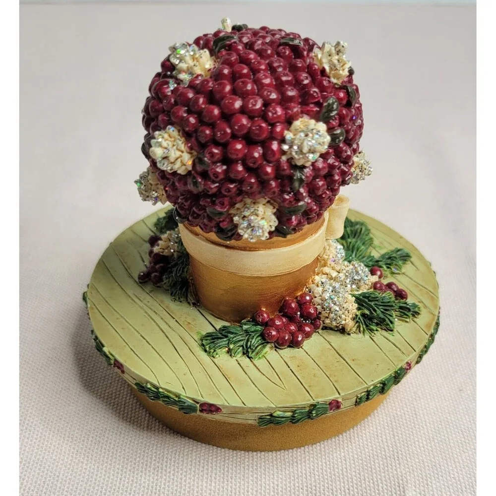 Our America Candle Topper CHRISTMAS TOPIARY Sugar Plum Fits Medium & Large Jars